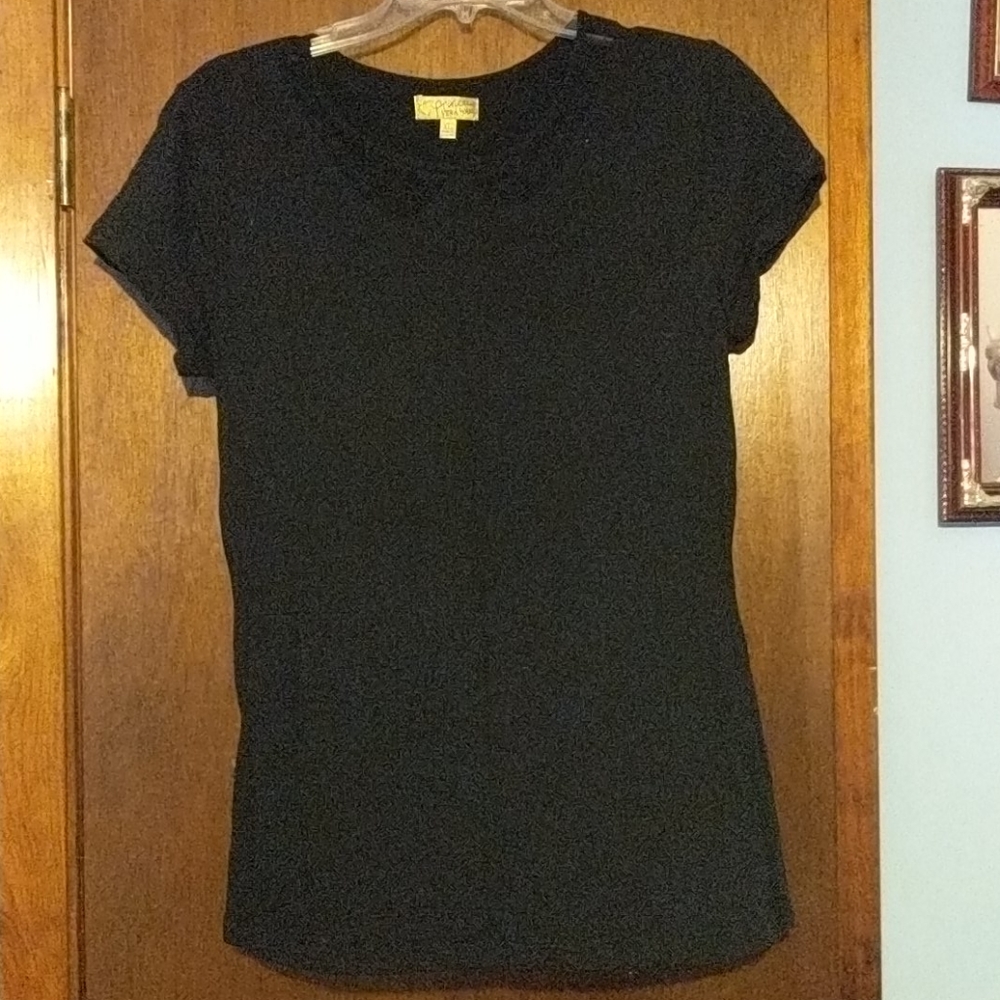 Black top with lace peter pan collar